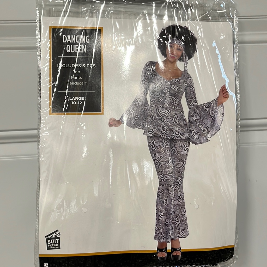 1970s Dancing Queen Ladies Fancy Dress 70s Groovy Disco Fever Womens Costume New